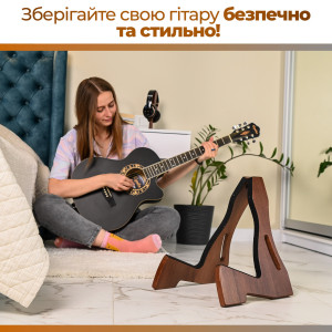 Стойка-держатель для акустической гитары Teslyar деревянная подставка на пол