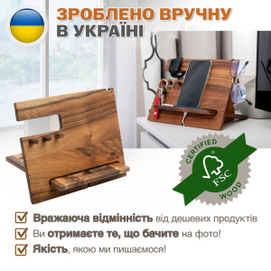 Подставка-органайзер для телефона Teslyar с тремя крючками настольная подставка для телефона из дерева орех