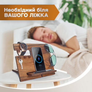 Подставка-органайзер для телефона Teslyar с тремя крючками настольная подставка для телефона из дерева орех