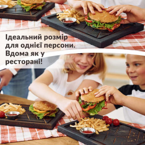 Сервировочная доска для стейков Teslyar с выемкой средняя 25х35 см из дуба