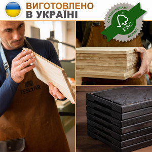 Подставка под кофе Teslyar классическая 23x15x1,6 см из натуральной древесины ореха